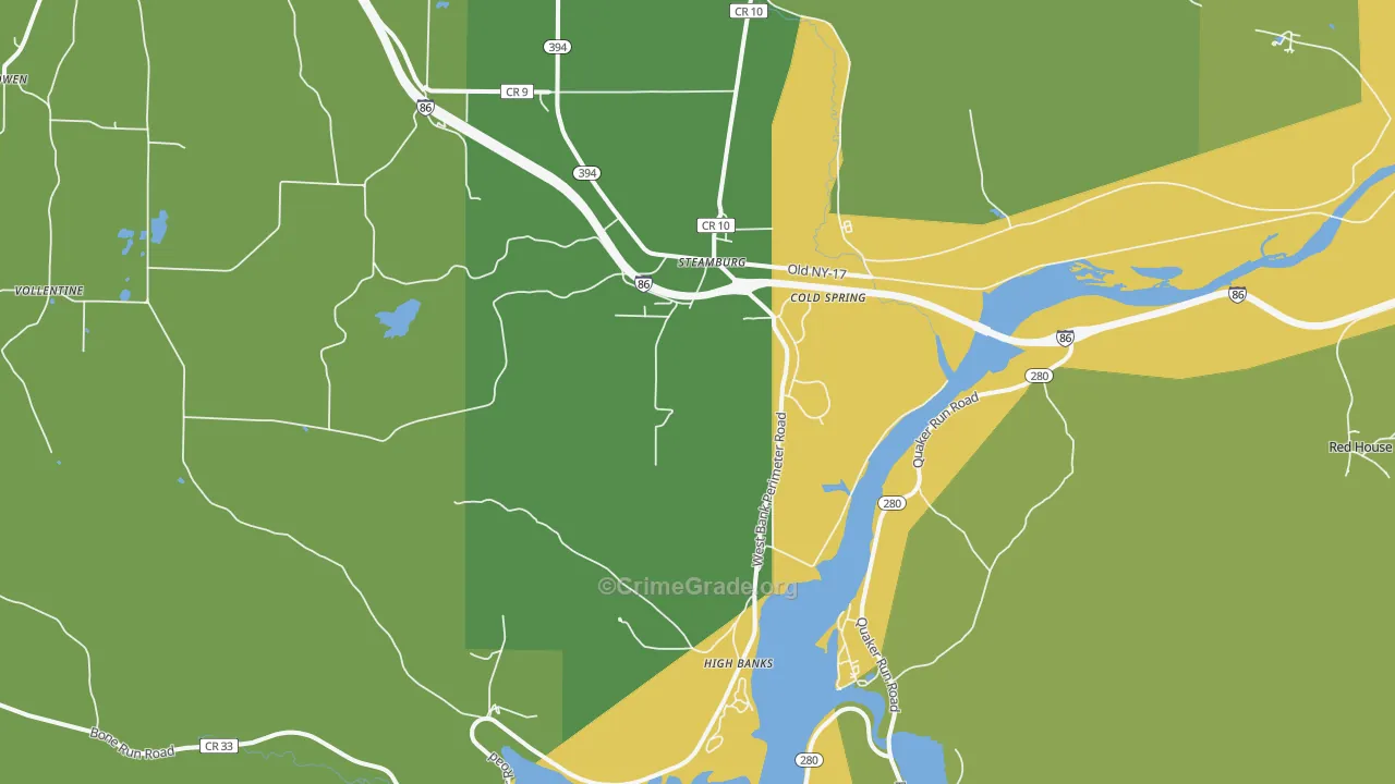 Steamburg, NY Map of Vandalism Rates