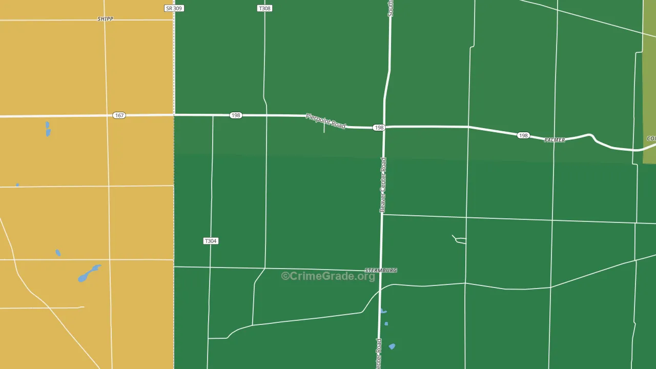 Steamburg, PA Map of Vandalism Rates