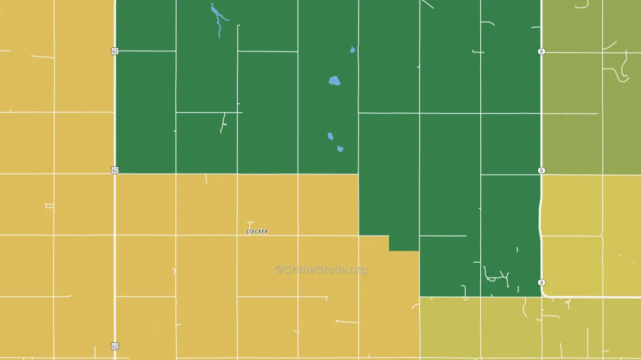 Stecker, OK Map of Vandalism Rates