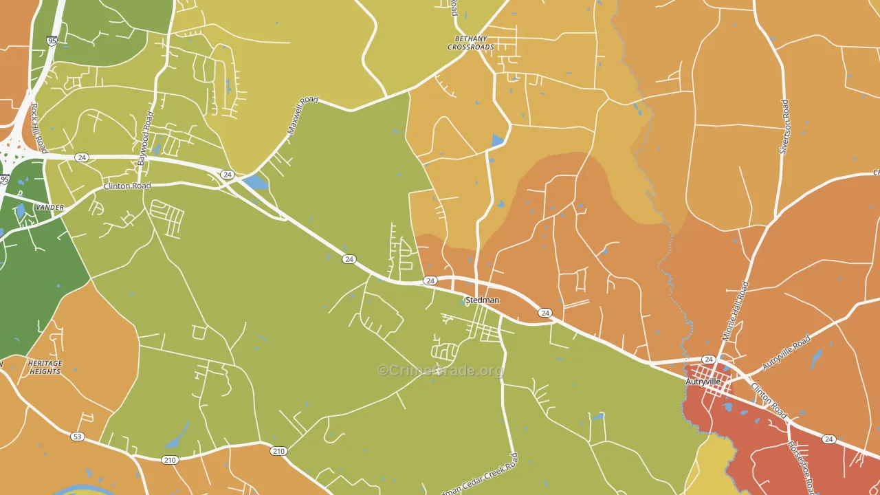 Stedman, NC Map of Vandalism Rates