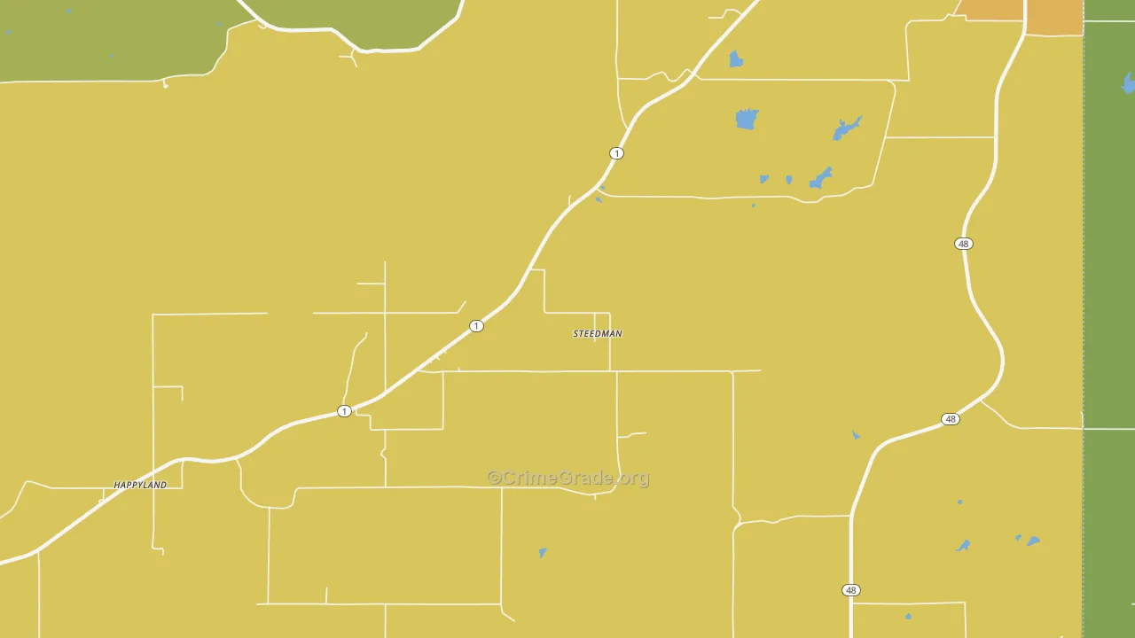 Steedman, OK Map of Vandalism Rates