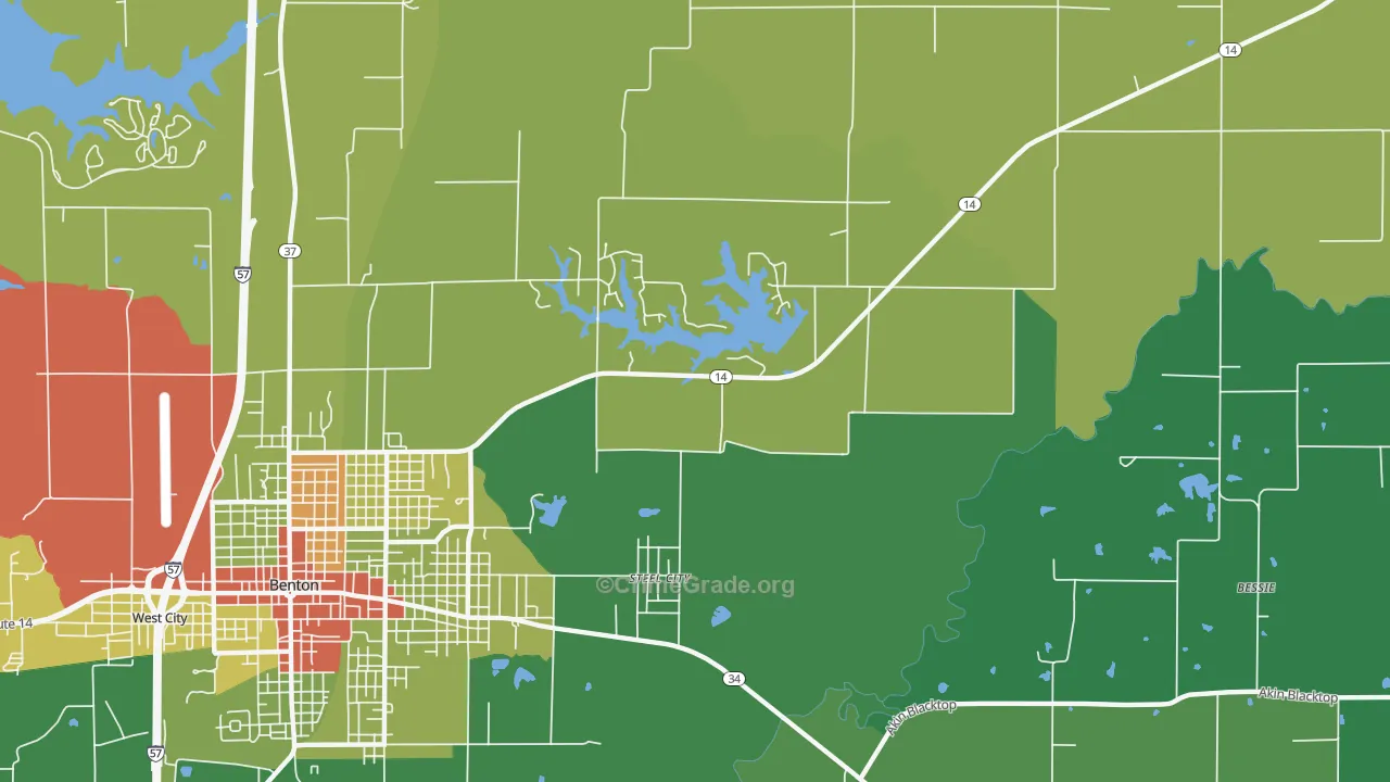 Steel City, IL Map of Vandalism Rates