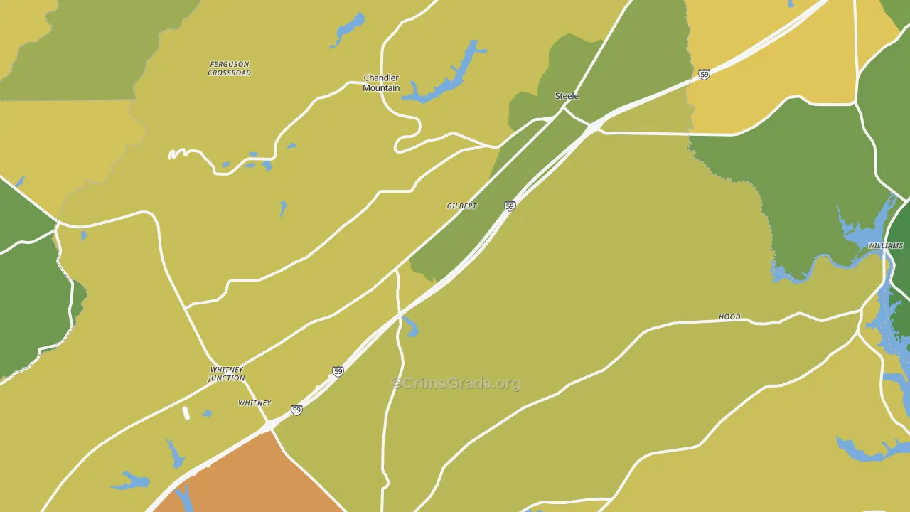 Steele, AL Map of Vandalism Rates