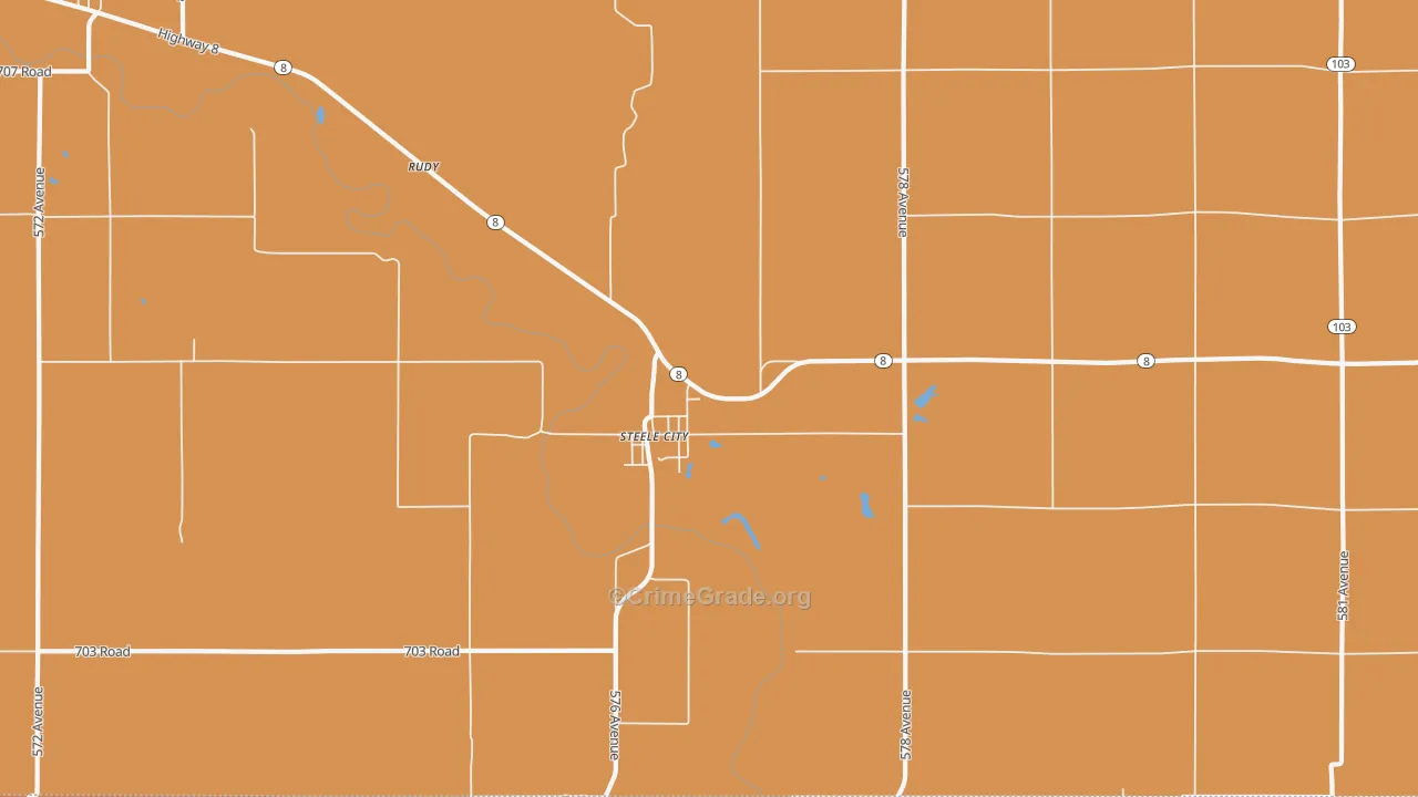 Steele City, NE Map of Vandalism Rates