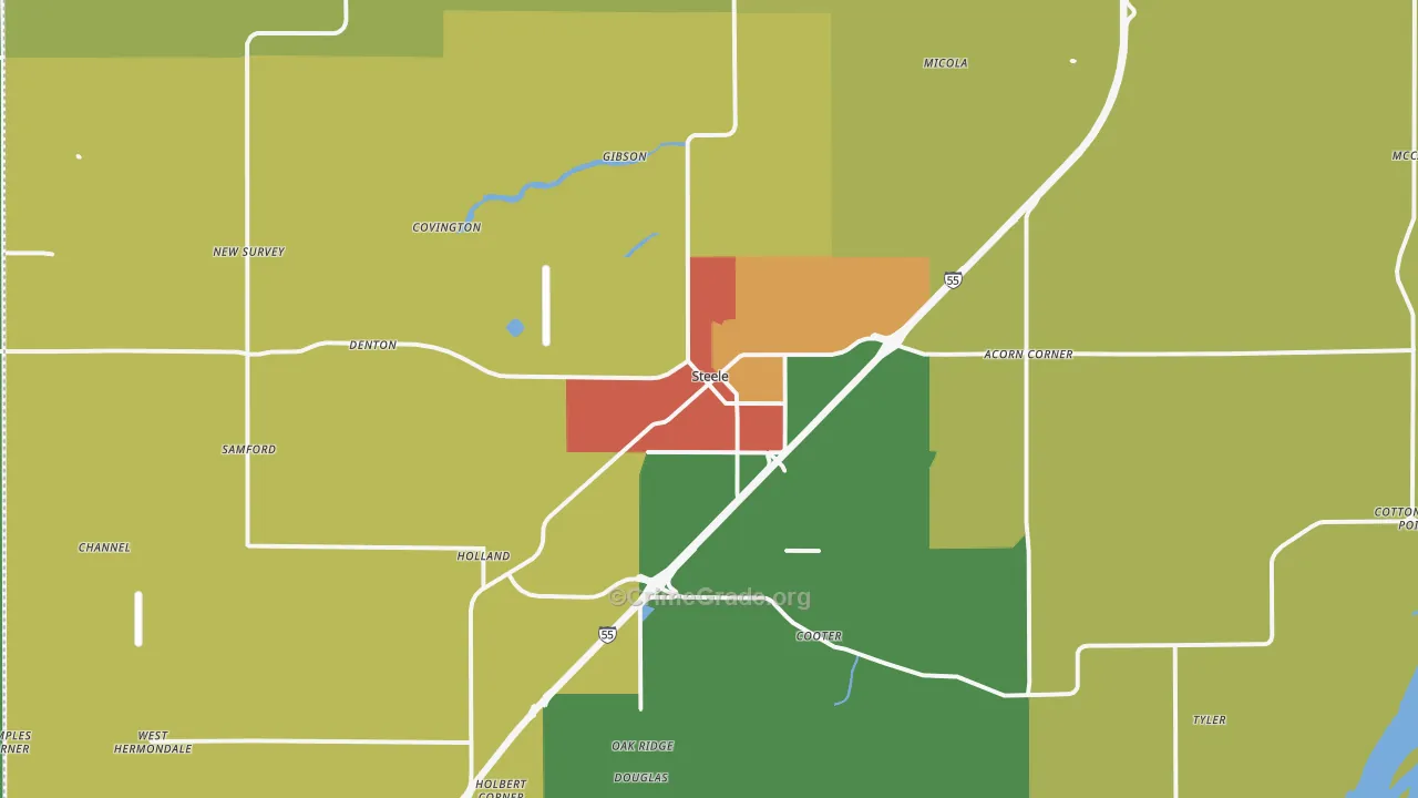 Steele, MO Map of Vandalism Rates