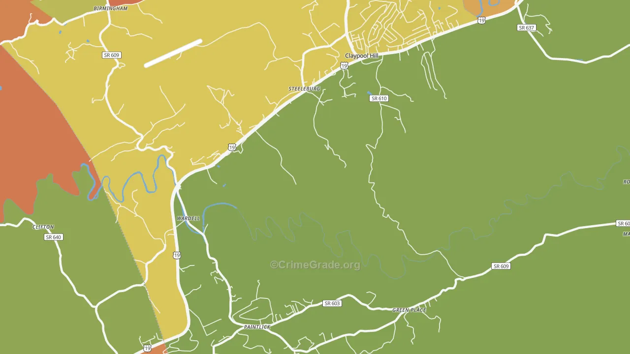 Steeleburg, VA Map of Vandalism Rates