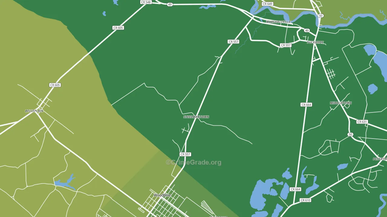 Steelmantown, NJ Map of Vandalism Rates