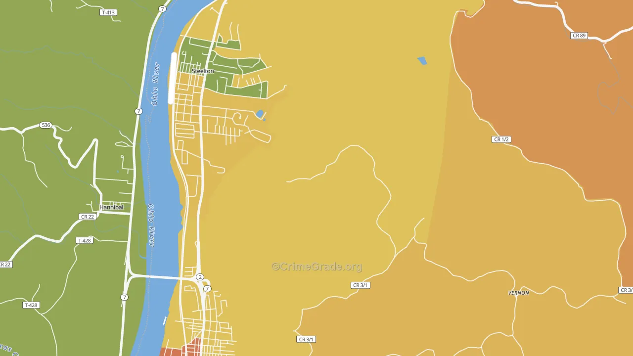 Steelton, WV Map of Vandalism Rates