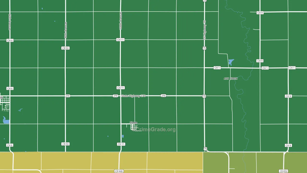 Steen, MN Map of Vandalism Rates