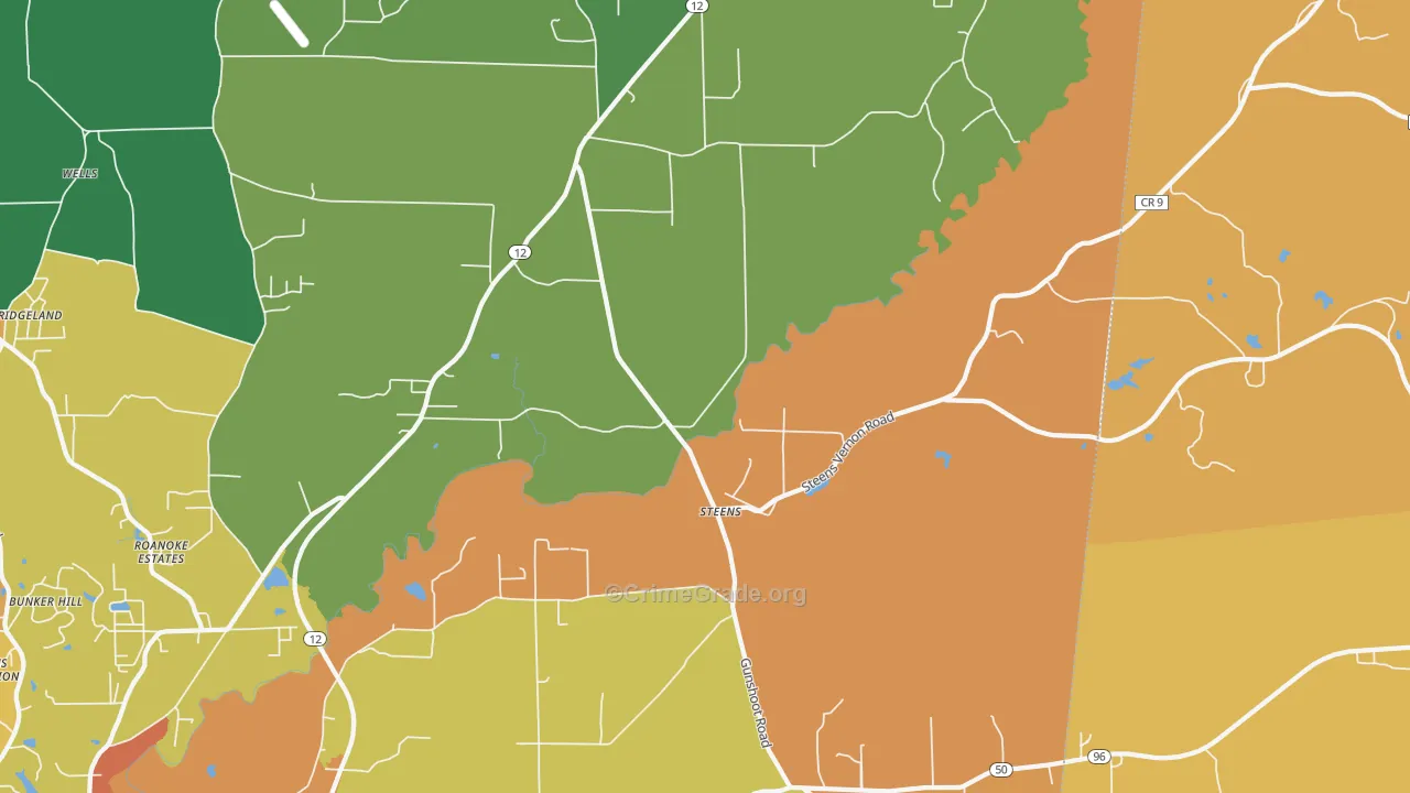 Steens, MS Map of Vandalism Rates