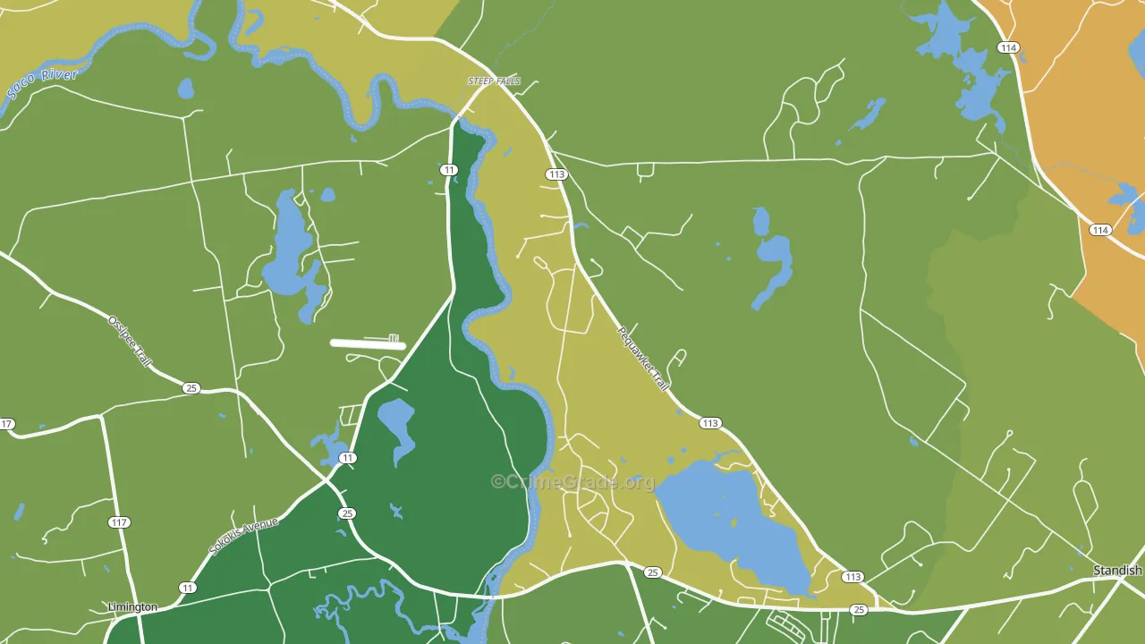 Steep Falls, ME Map of Vandalism Rates