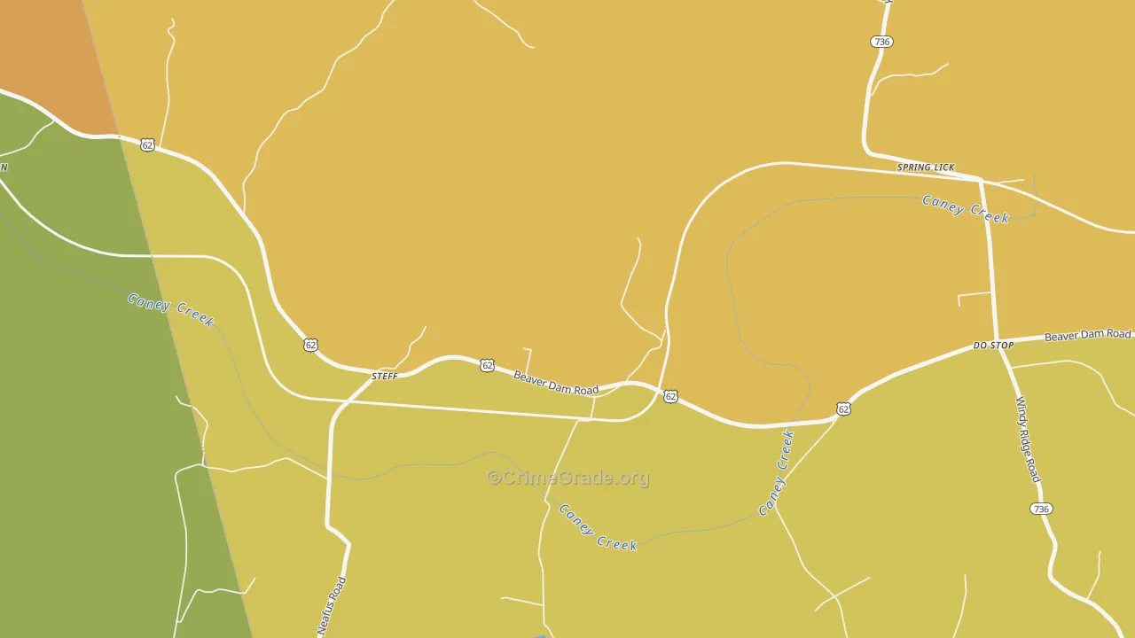 Steff, KY Map of Vandalism Rates