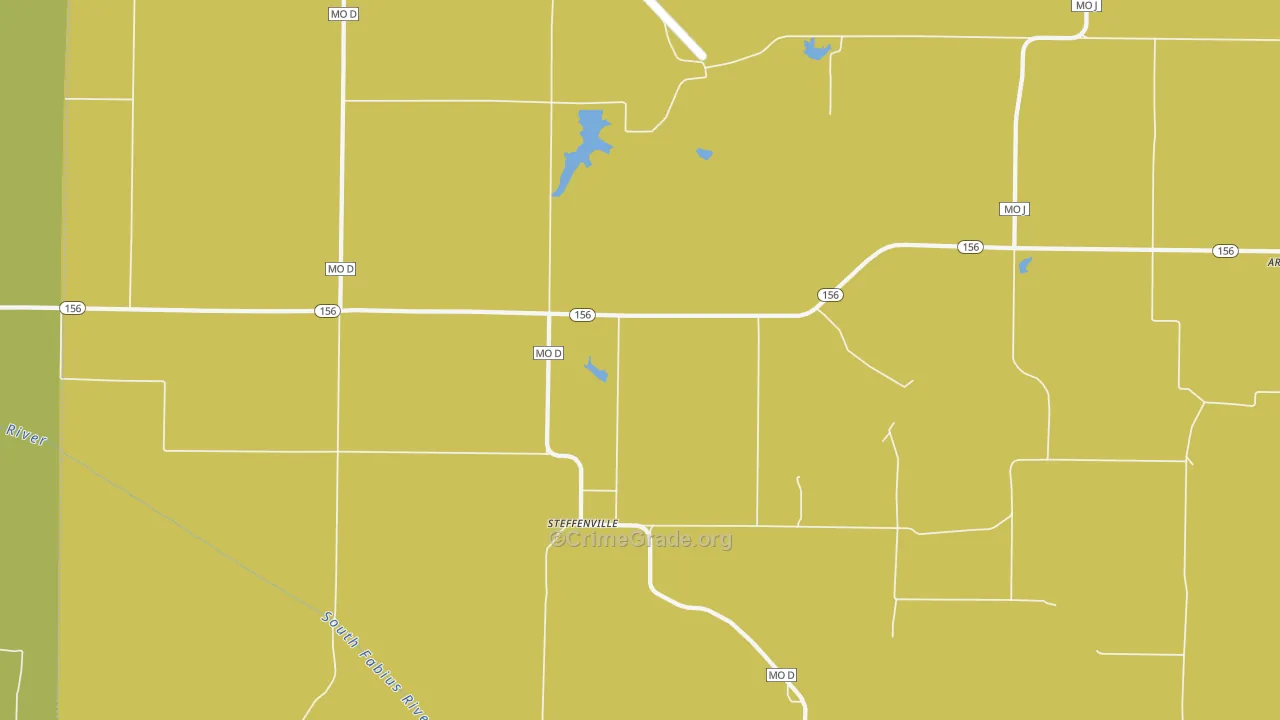 Steffenville, MO Map of Vandalism Rates