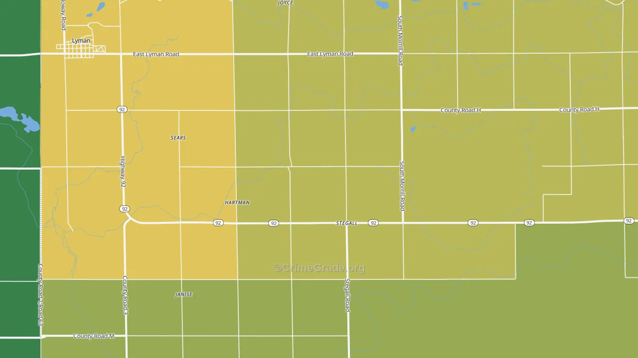 Stegall, NE Map of Vandalism Rates