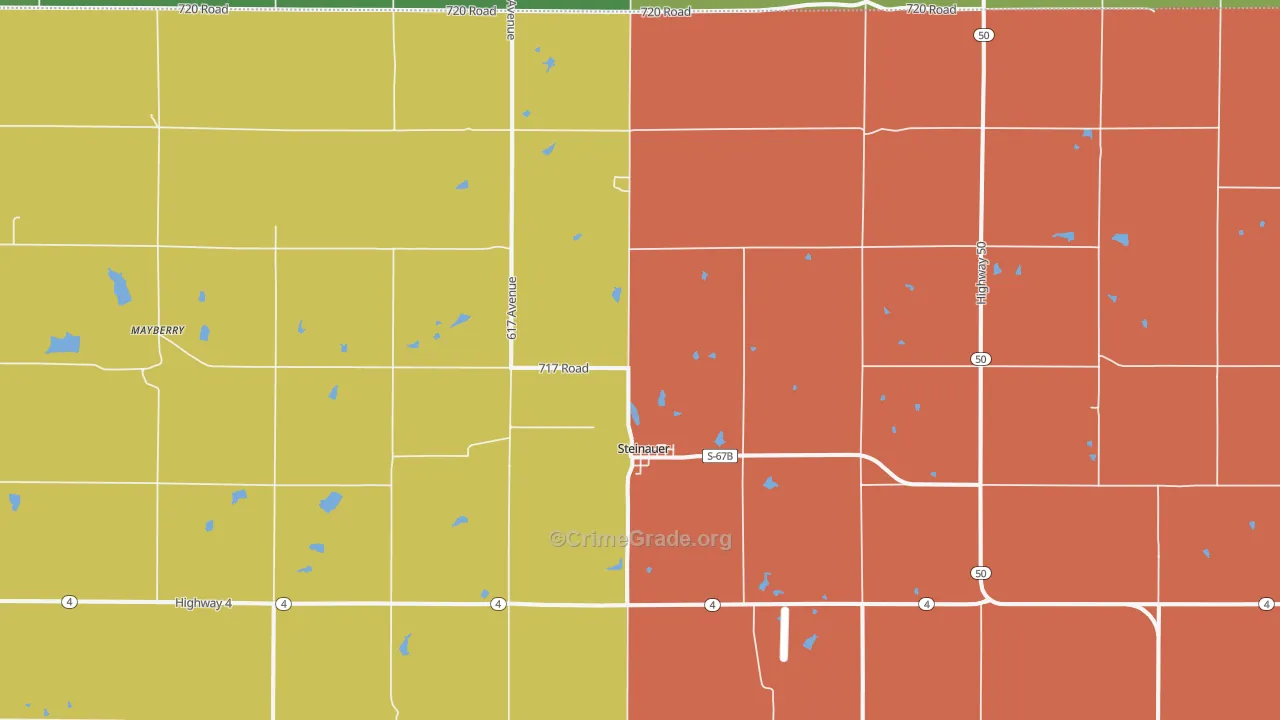 Steinauer, NE Map of Vandalism Rates