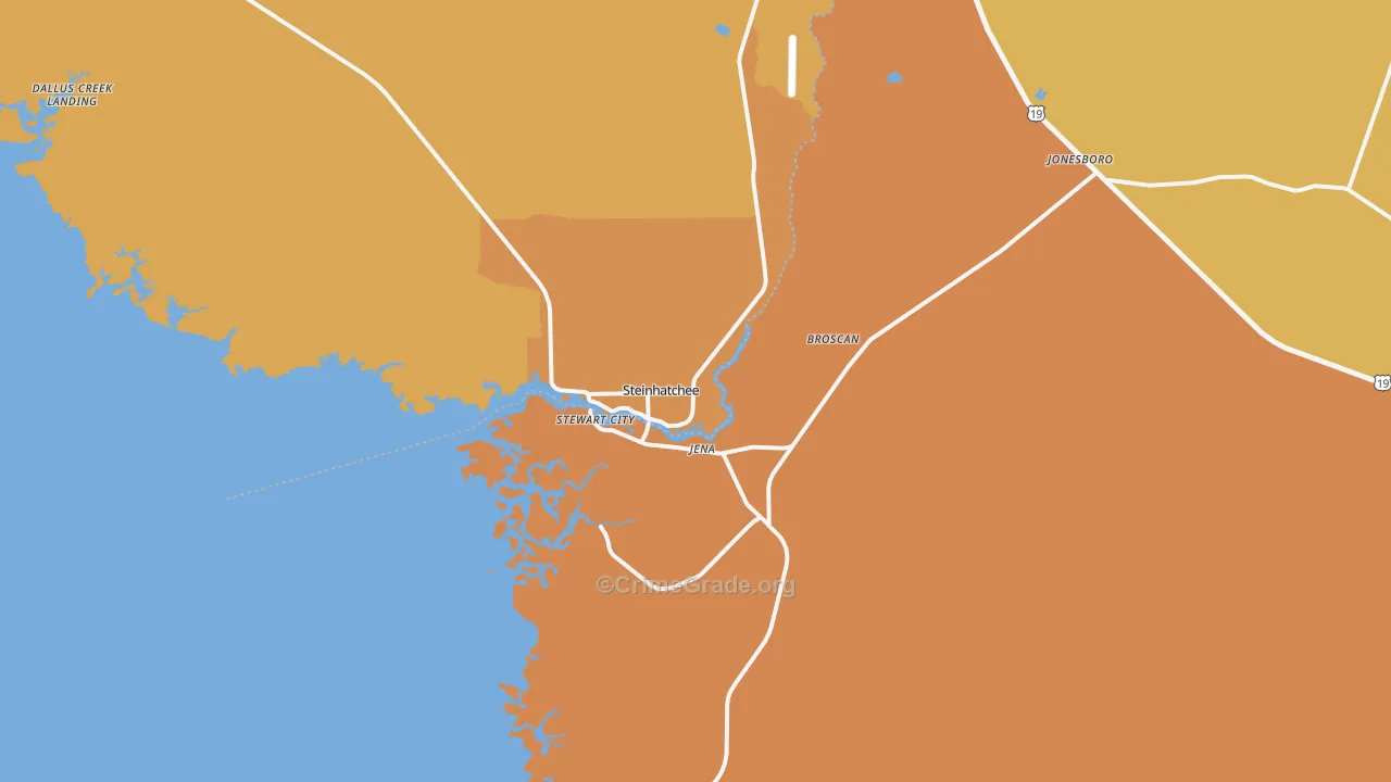 Steinhatchee, FL Map of Vandalism Rates