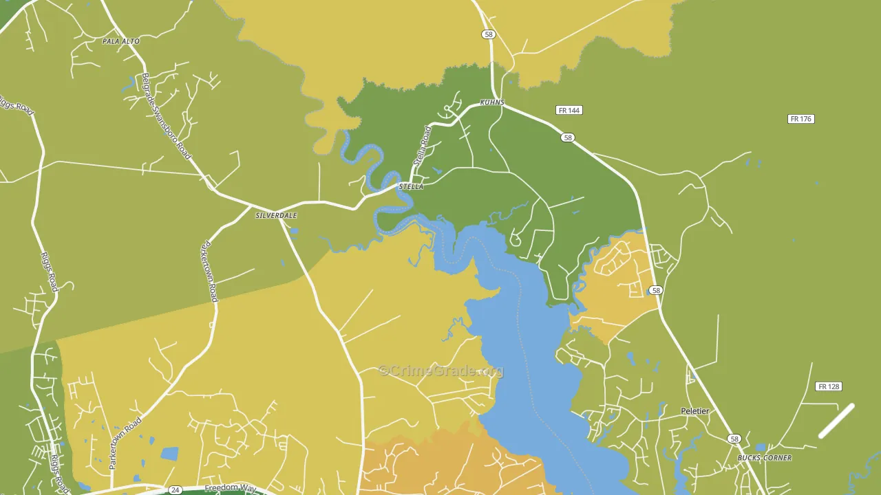 Stella, NC Map of Vandalism Rates