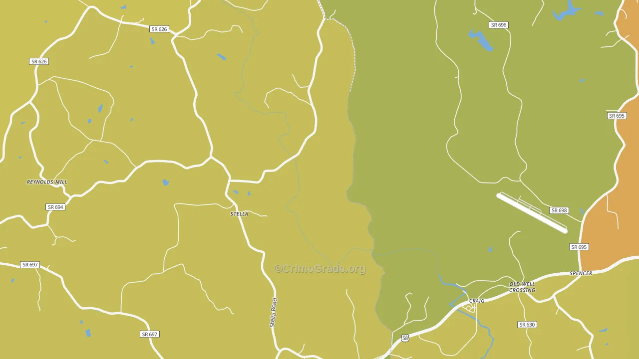 Stella, VA Map of Vandalism Rates