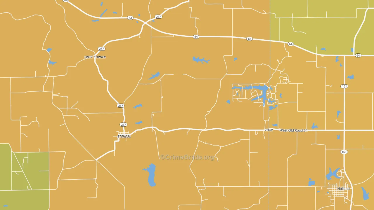 Stendal, IN Map of Vandalism Rates