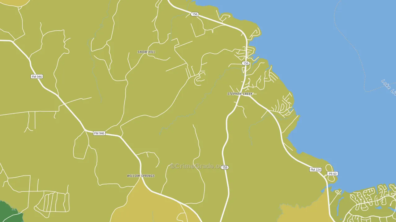 Stephen Creek, TX Map of Vandalism Rates