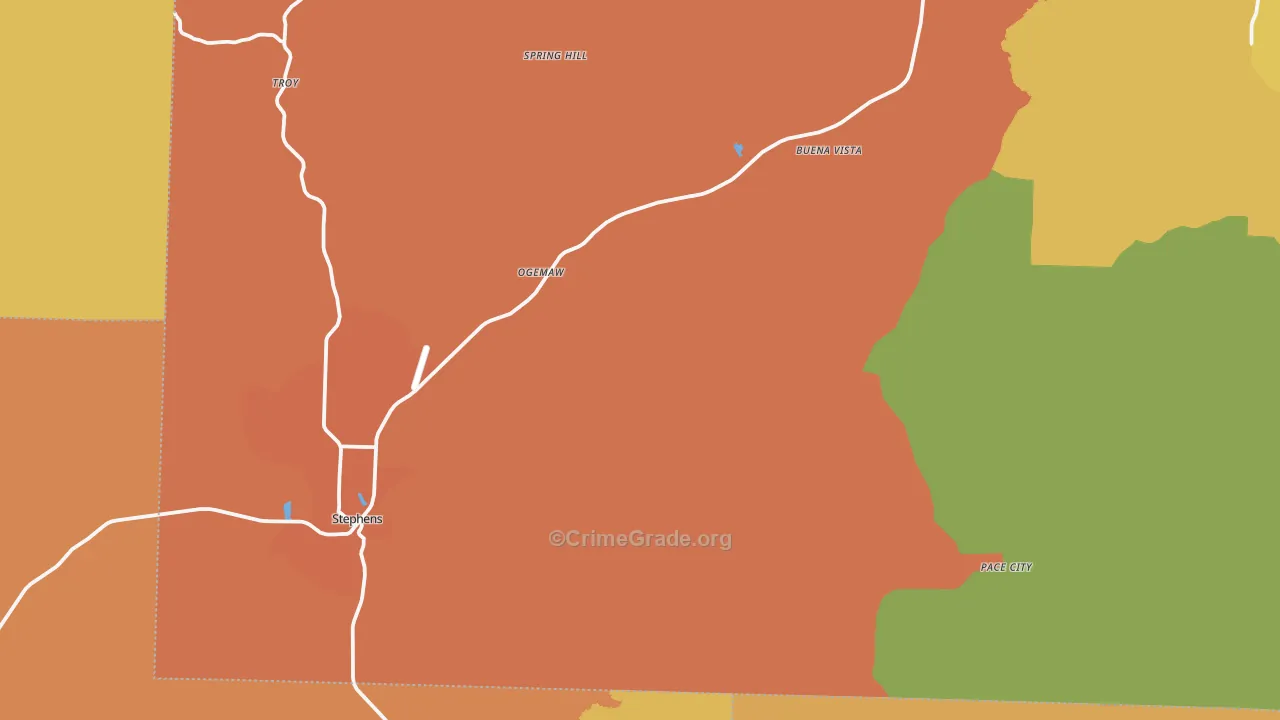 Stephens, AR Map of Vandalism Rates