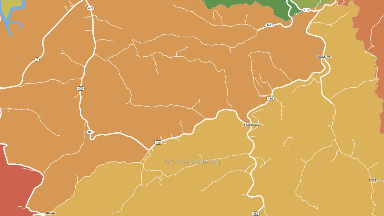 Stephens, KY Map of Vandalism Rates