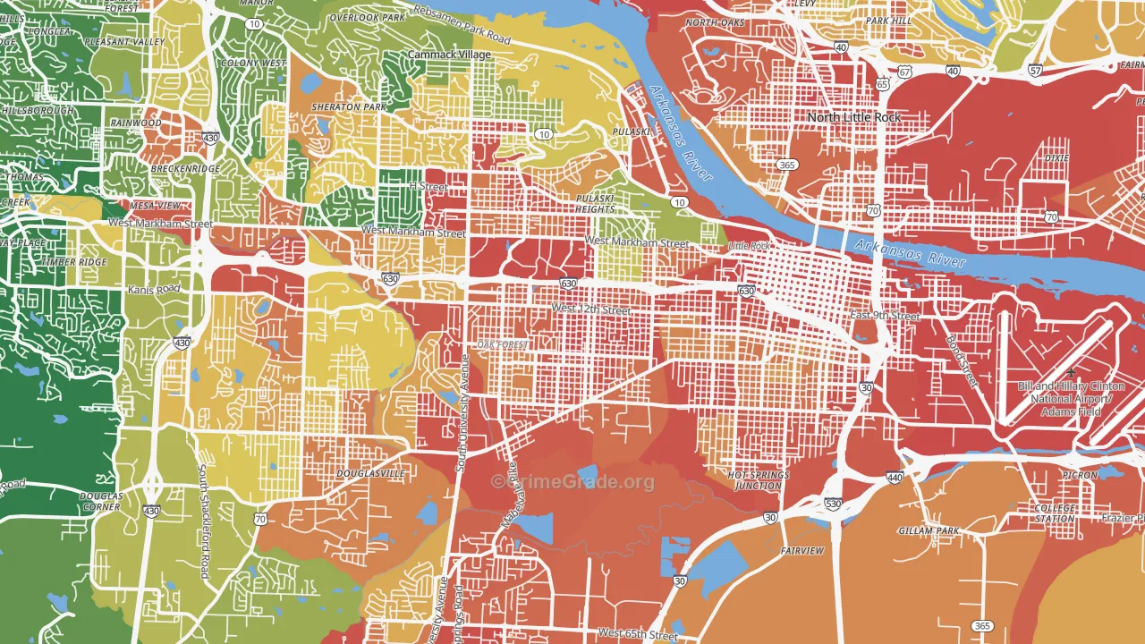Stephens, Little Rock, AR Map of Vandalism Rates