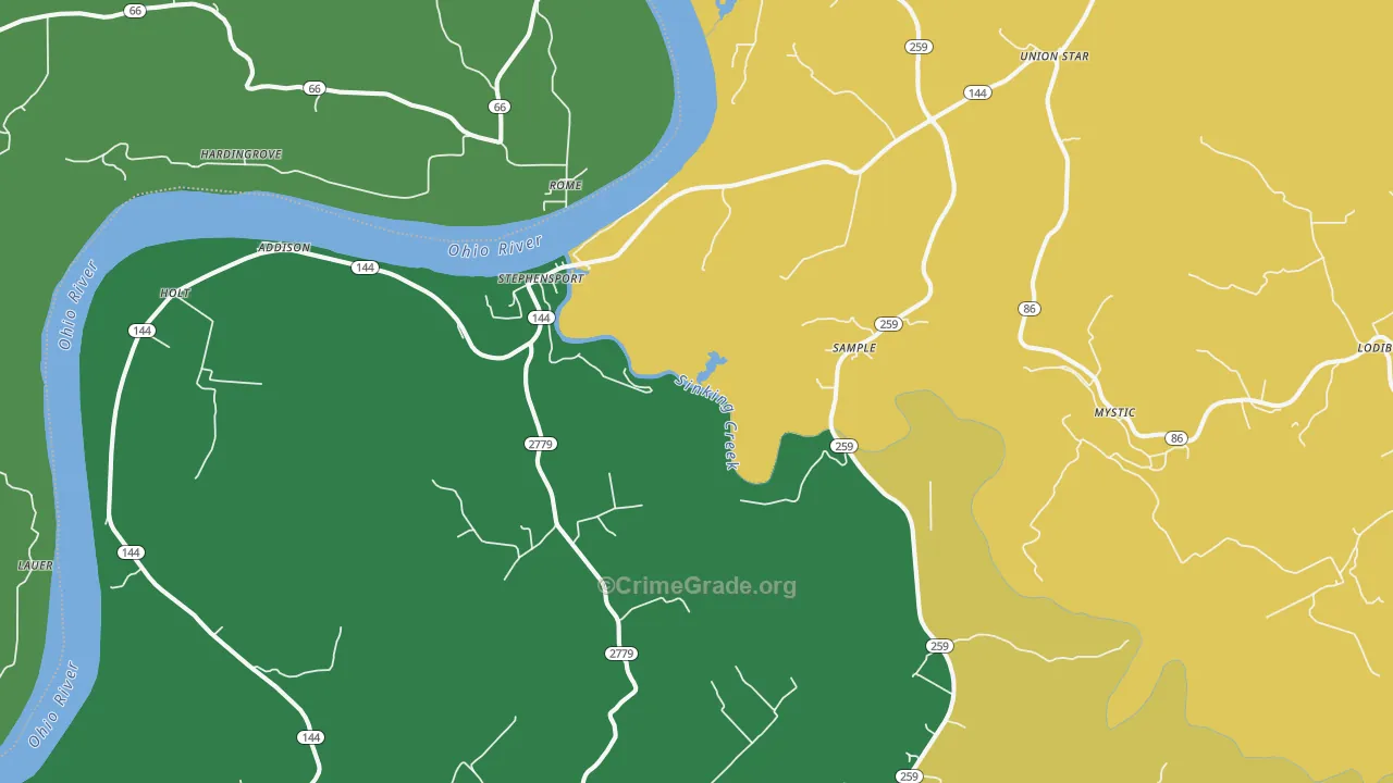 Stephensport, KY Map of Vandalism Rates