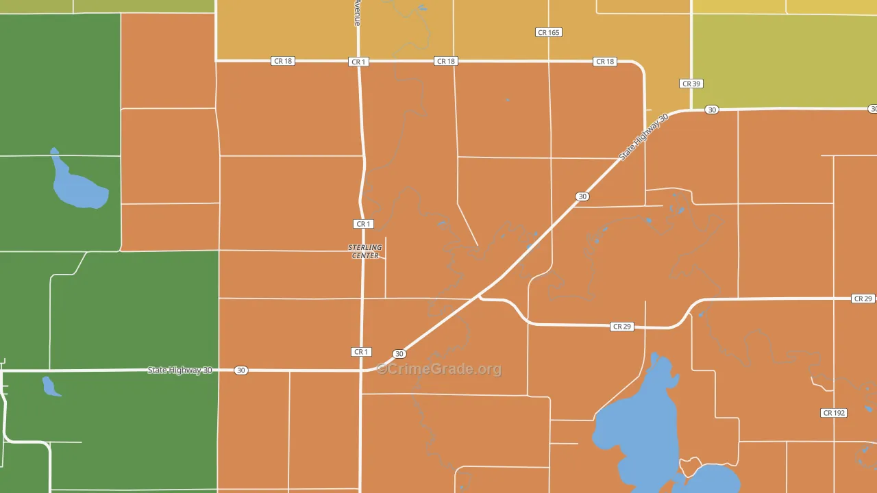 Sterling Center, MN Map of Vandalism Rates
