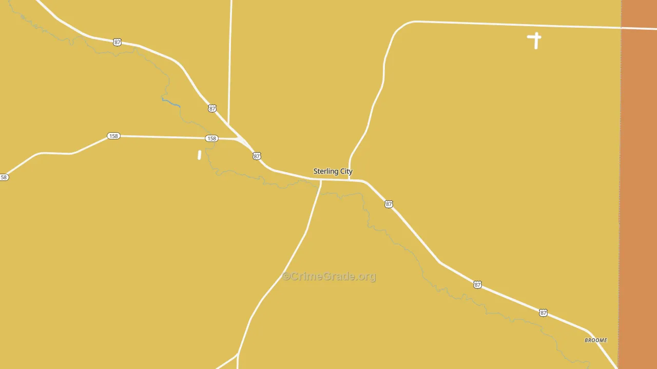 Sterling City, TX Map of Vandalism Rates