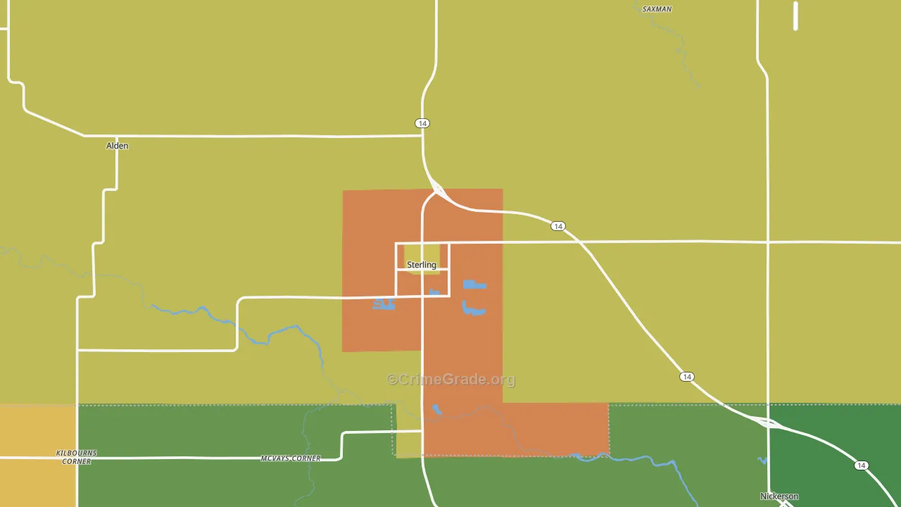 Sterling, KS Map of Vandalism Rates