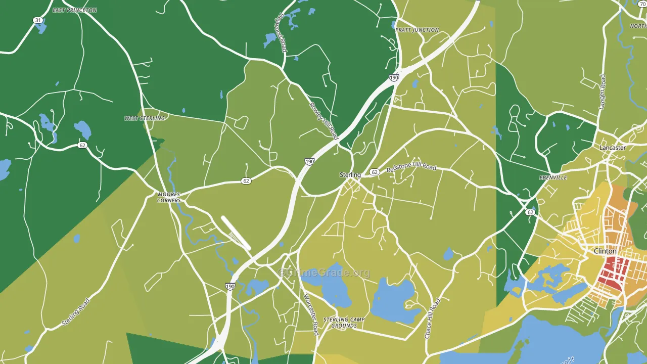 Sterling, MA Map of Vandalism Rates