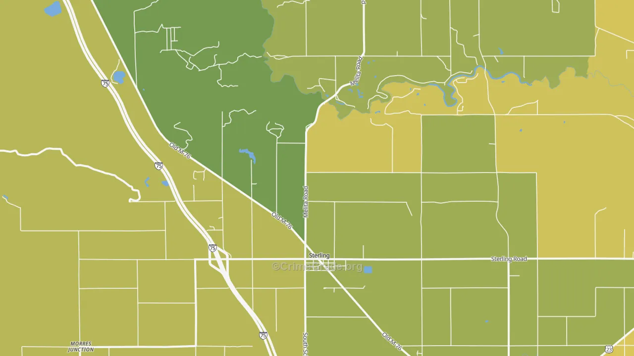 Sterling, MI Map of Vandalism Rates