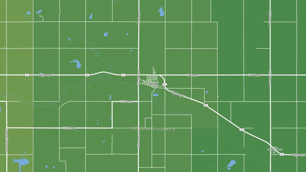 Sterling, NE Map of Vandalism Rates