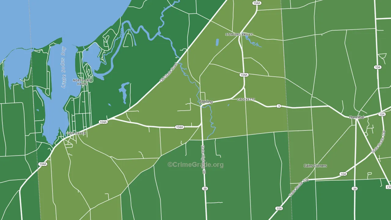Sterling, NY Map of Vandalism Rates