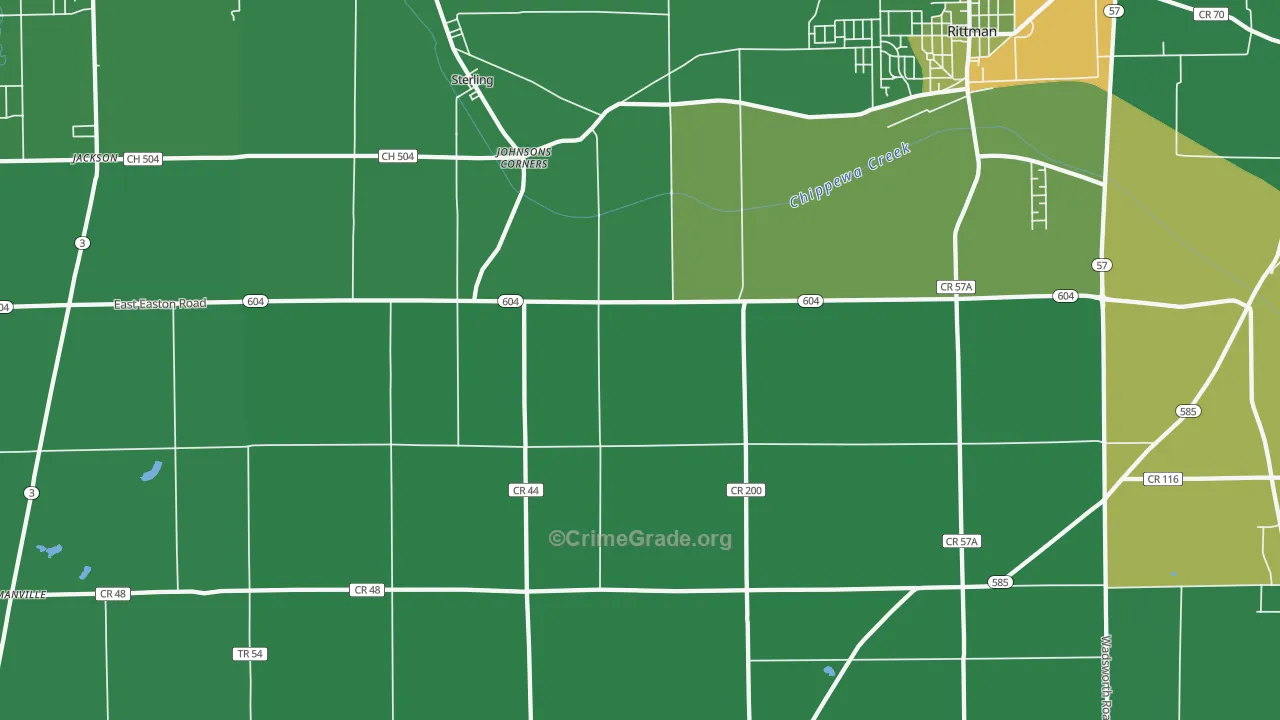 Sterling, OH Map of Vandalism Rates