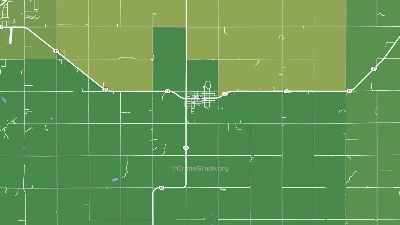 Sterling, OK Map of Vandalism Rates