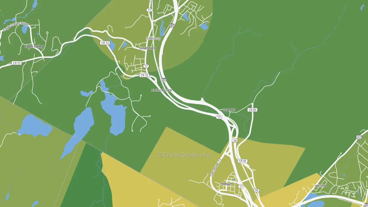 Sterlington, NY Map of Vandalism Rates
