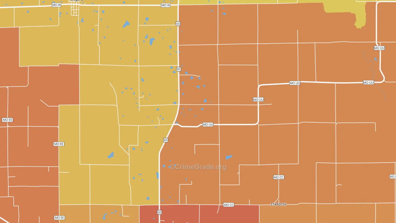 Stet, MO Map of Vandalism Rates