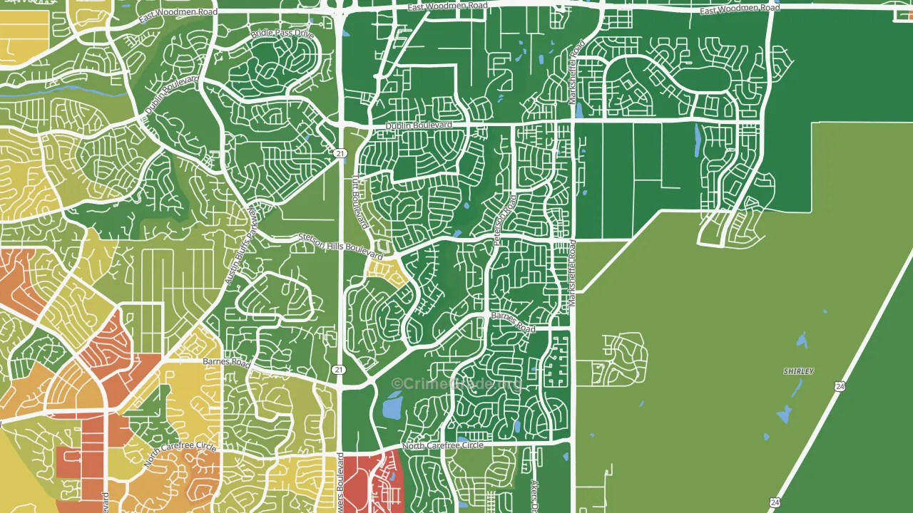 Stetson Hills, Colorado Springs, CO Map of Vandalism Rates
