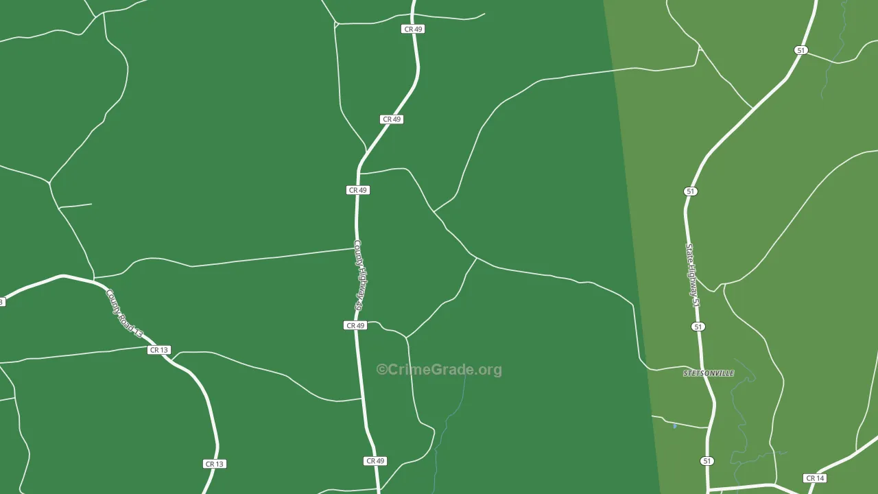 Stetsonville, NY Map of Vandalism Rates