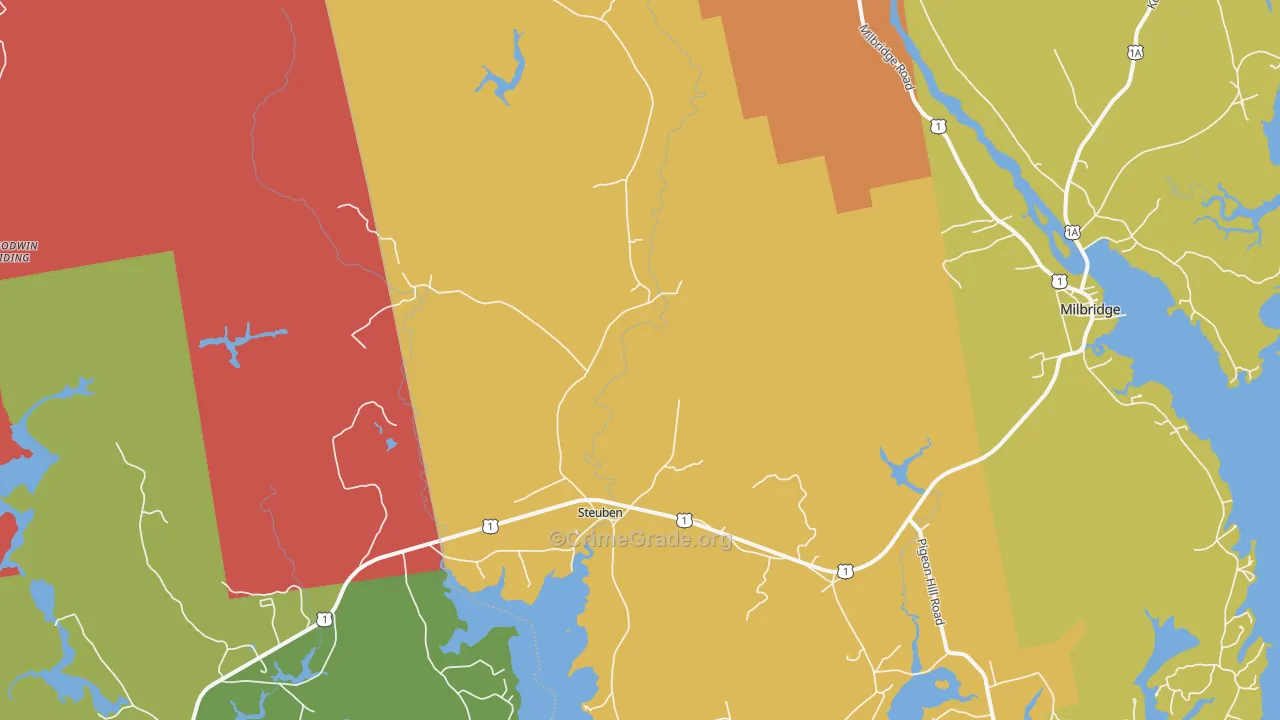 Steuben, ME Map of Vandalism Rates