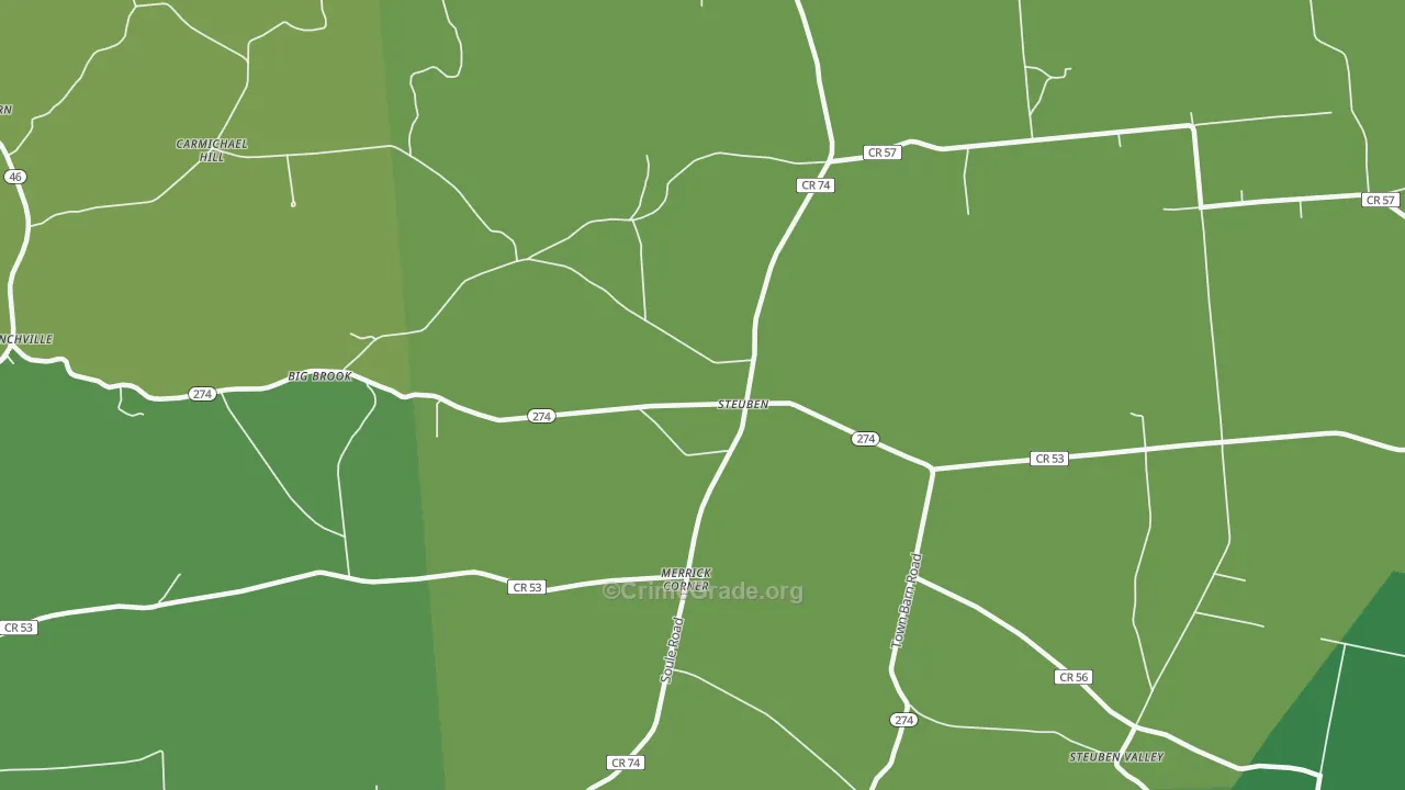 Steuben, NY Map of Vandalism Rates