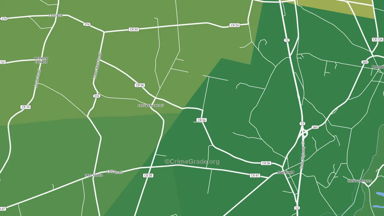 Steuben Valley, NY Map of Vandalism Rates