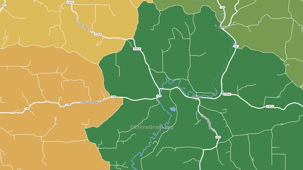 Steuben, WI Map of Vandalism Rates