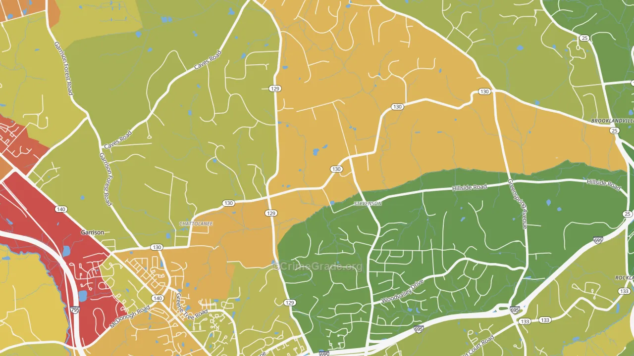 Stevenson, MD Map of Vandalism Rates