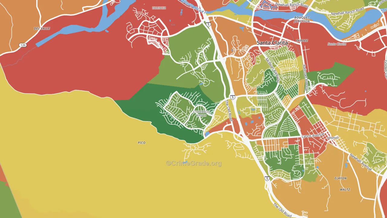 Stevenson Ranch, CA Map of Vandalism Rates