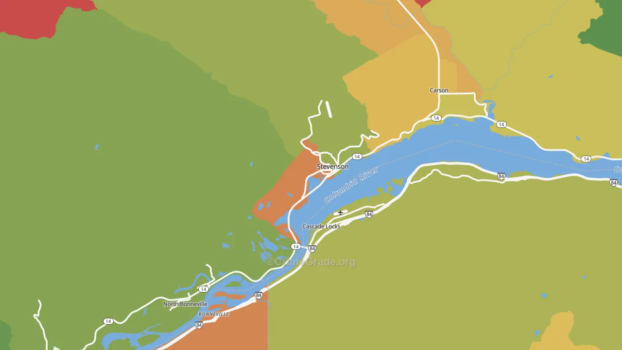 Stevenson, WA Map of Vandalism Rates