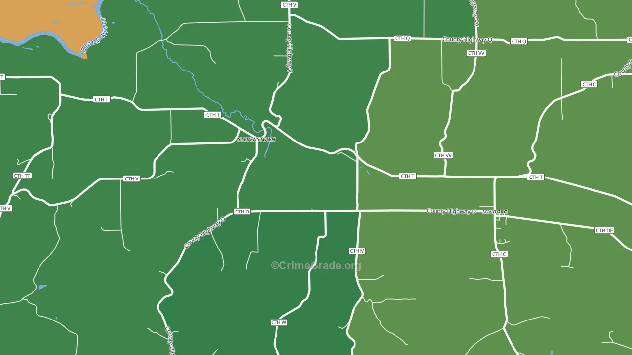 Stevenstown, WI Map of Vandalism Rates