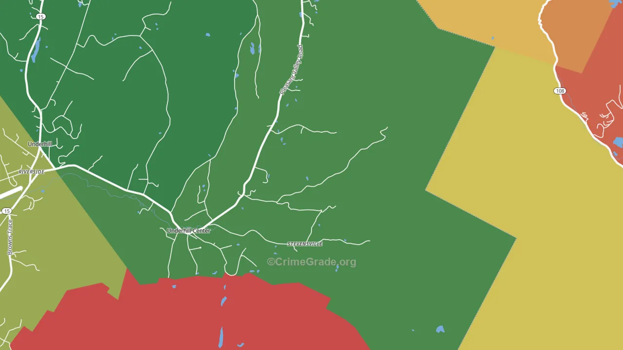 Stevensville, VT Map of Vandalism Rates